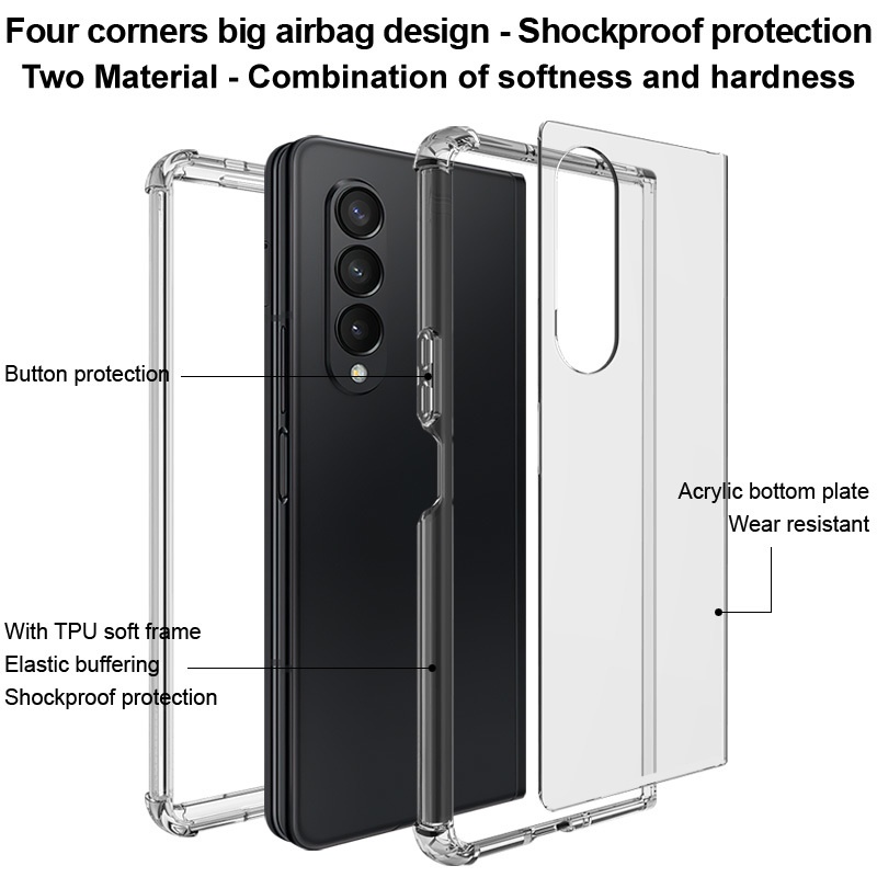 Soft Case TPU Transparan Ultra Tipis Shockproof Anti Jatuh Cover Samsung Galaxy Z Fold 3