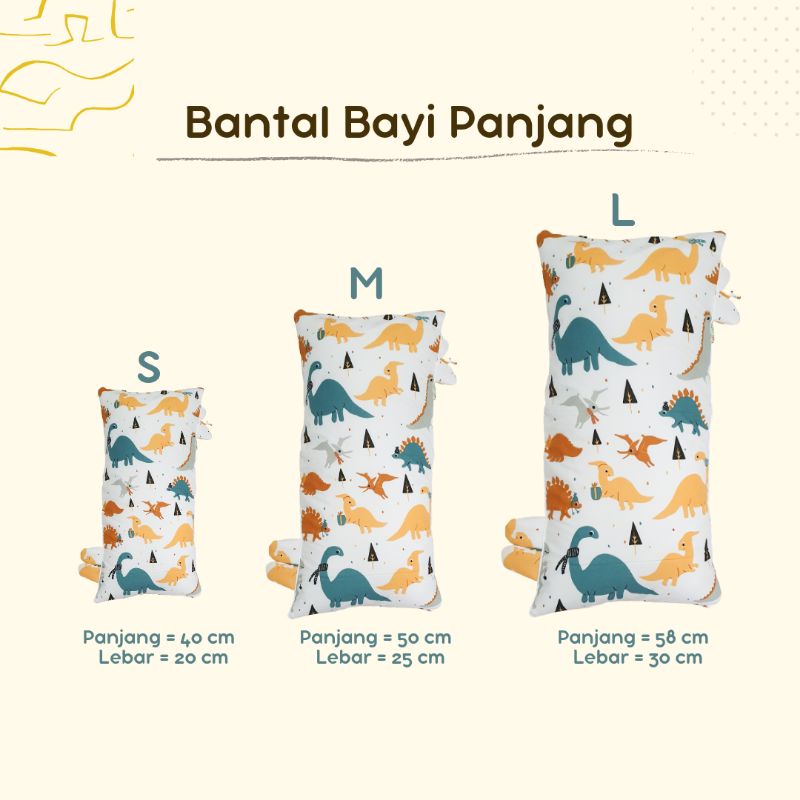 Bantal Bayi Panjang / Bantal Guling Bayi / Bantal Bayi / Bantal Balita (BANTAL + SARUNG)