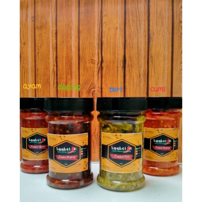 

SAMBELIN" sambal/sambel daging| sambal ayaml/sambal teri/ sambal cumi/ kemasan| 150gram