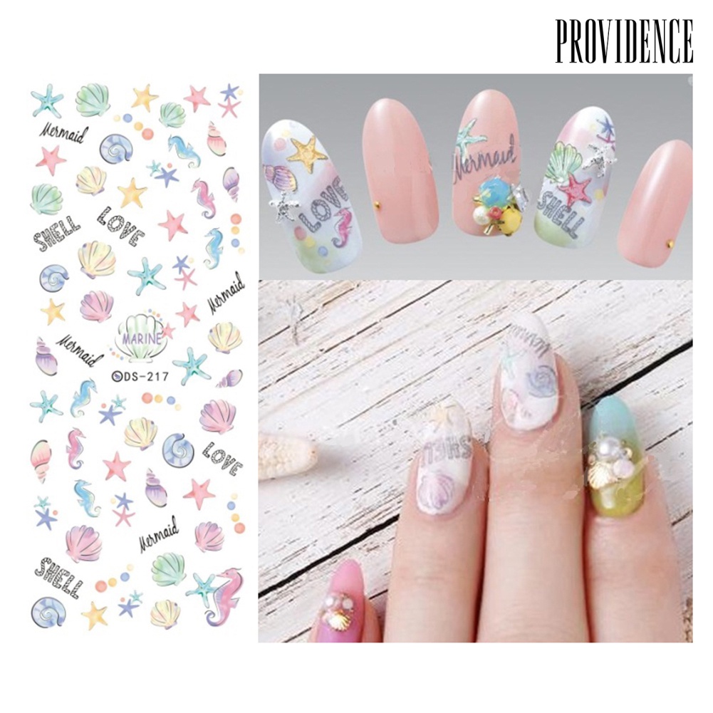 Providence Waterproof Fish Shell  Starfish Nail Sticker Full Cover Wrap DIY Adhesive Decor
