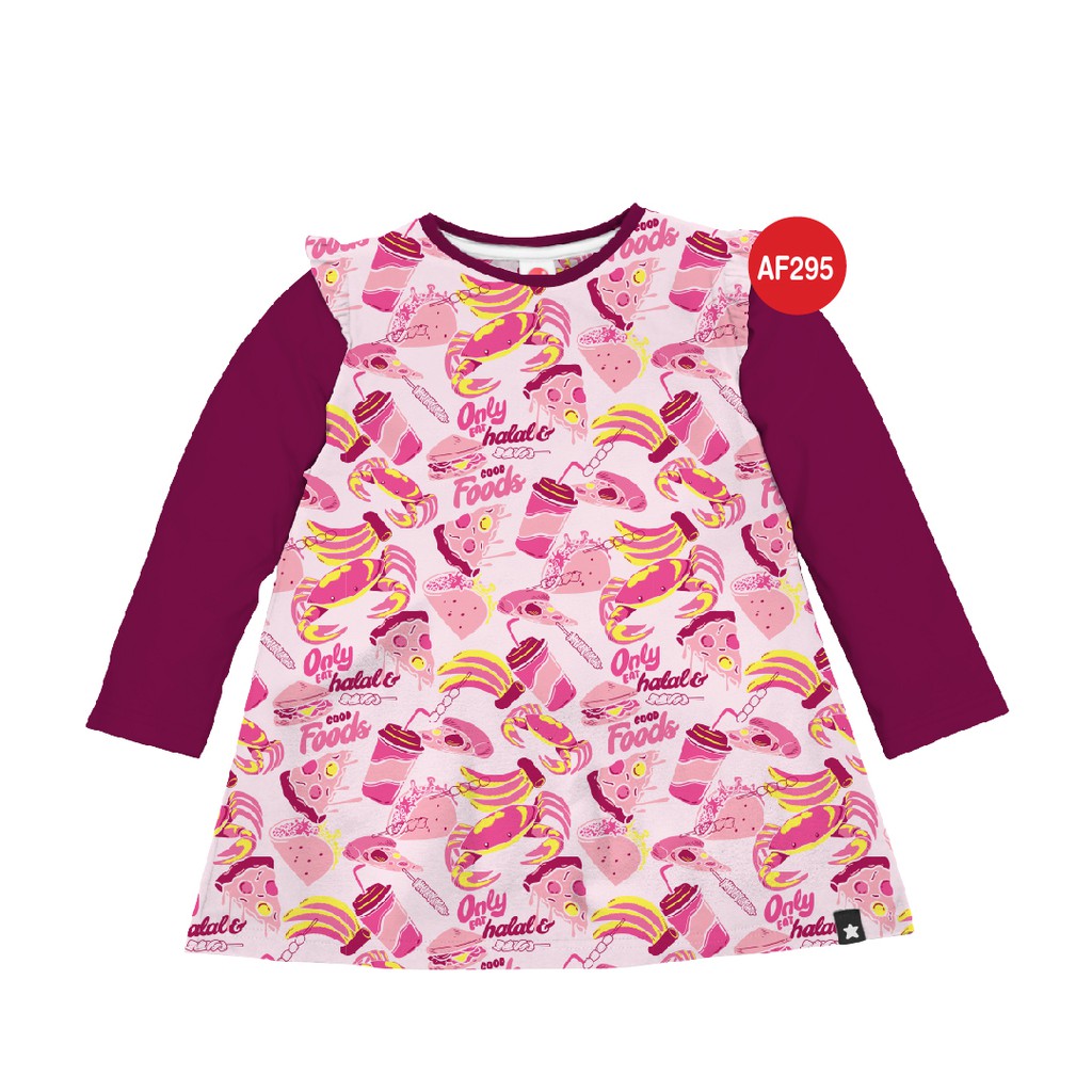 Kaos Tunik Anak Muslim Afrakids AFRA - AF295 Only Eat Halal And Good Foods