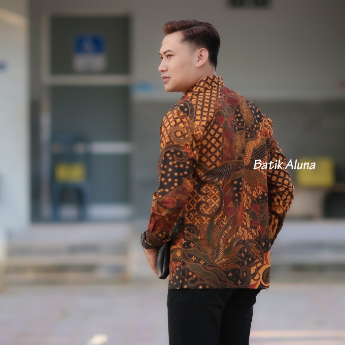 Kemeja Batik Pria Premium Lengan Panjang Pabrik Batik Aluna PCW 089