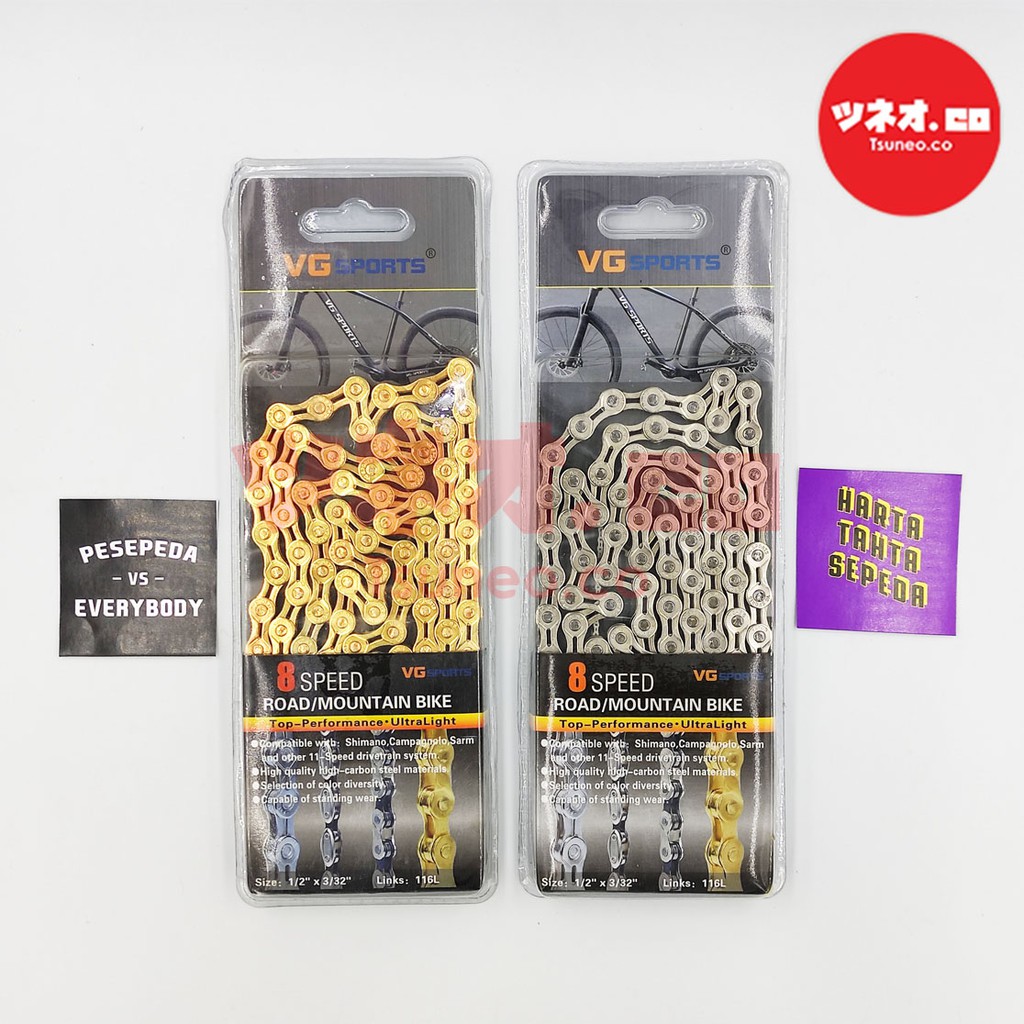 Rantai Sepeda 8 Speed Bicycle Chain Silver & Gold not Shimano