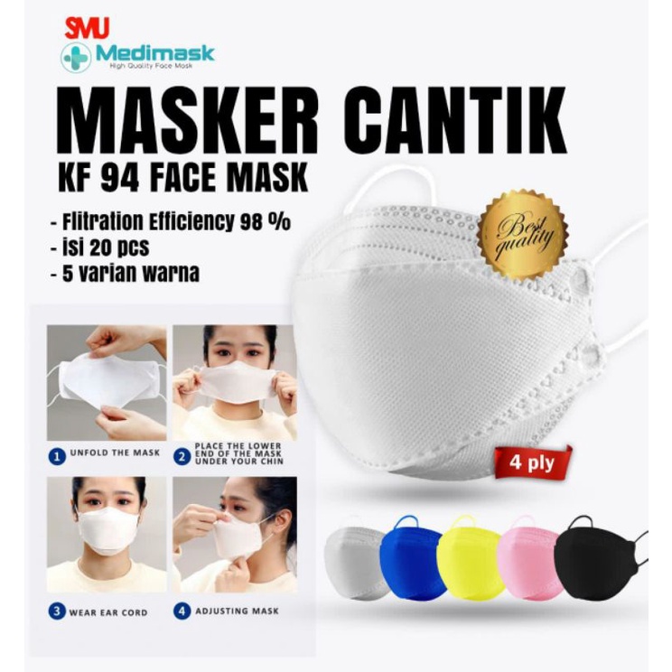 MEDIMASK Masker KF94 4PLY (disposable 1 box isi 20 pcs)