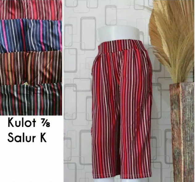 CELANA PANJANG WANITA KULOT PANJANG JUMBO WAFLE CREPE SALUR-KULOT 7/9