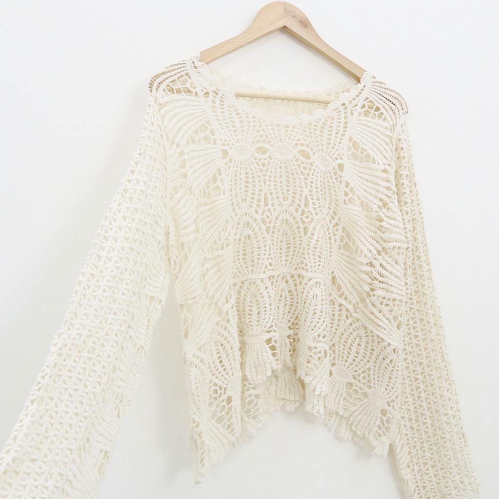 Ronna crochet vest outer -Thejanclothes