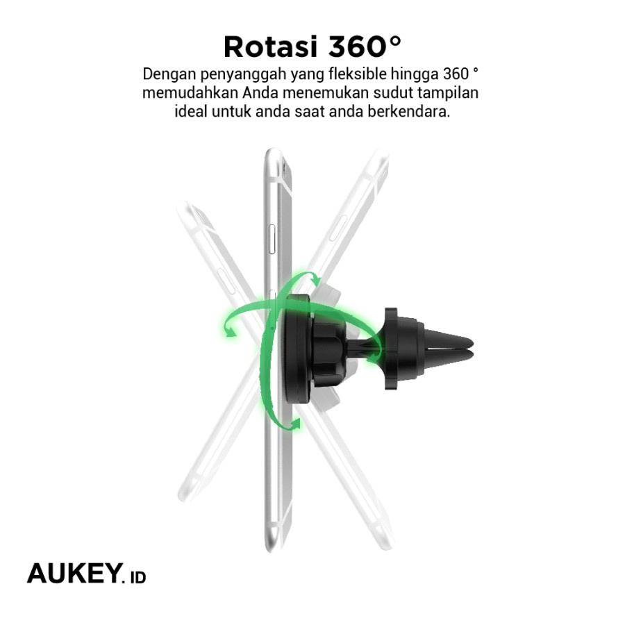 Aukey Holder HD-C23 Car Phone Magnetic Air Vent - 500200