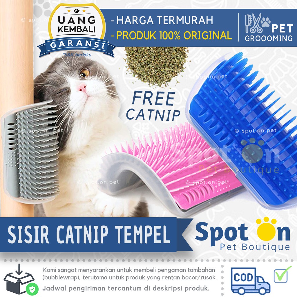 Sisir Catnip Tempel Premium Quality | Self Brushing Pet Brush | Self Grooming Kucing | Sisir Kucing