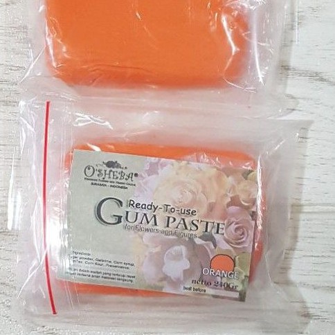 

osheba gumpaste bahan siap pakai 240gr warna orange