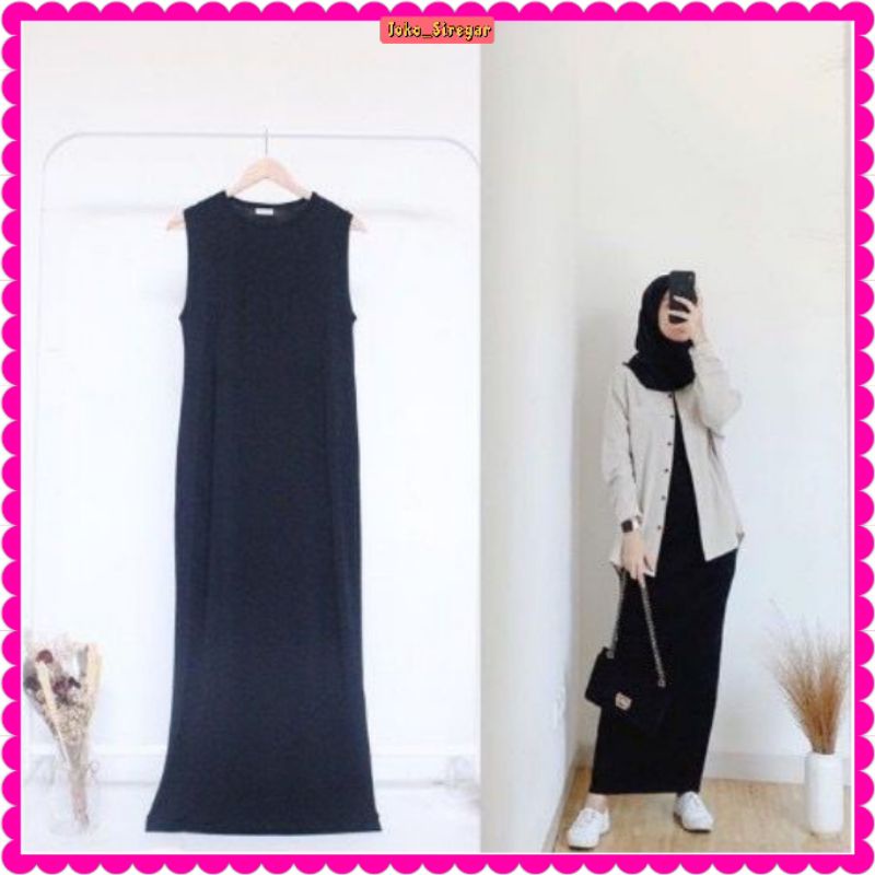 INNER DRESS INNER SPAN // LONG DRESS SPAN JERSEY // INNER DRESS TANPA LENGAN