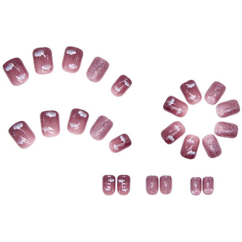 Kuku Palsu 【B110，lem cair】Nikah kuku Wedding False Nailart Pengantin Tangan