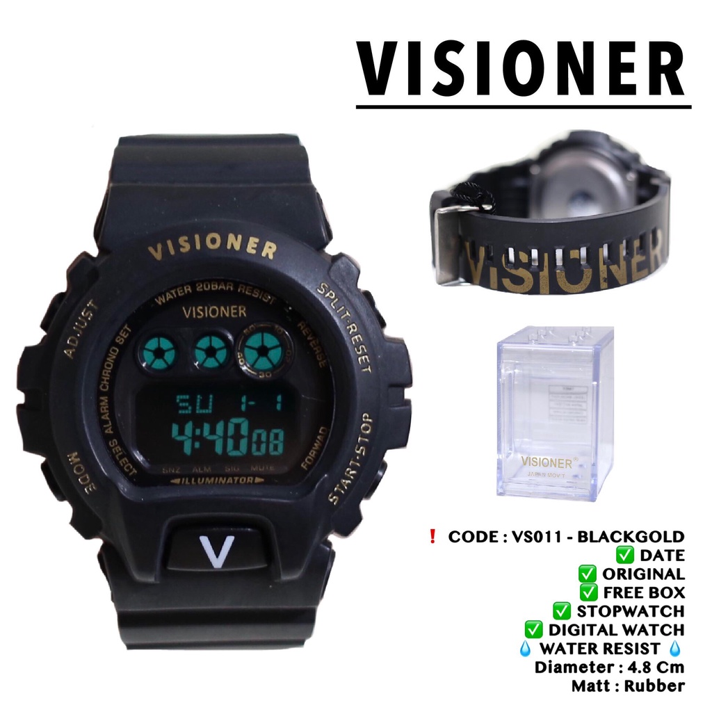 Jam tangan digital pria VISIONER Original anti air sporty free box VS011