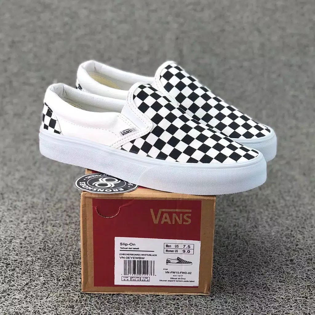 Sepatu Vans Skhool Motif 3D Sepatu Slip On Pria Casual Santai Kerja Kuliah Hangout