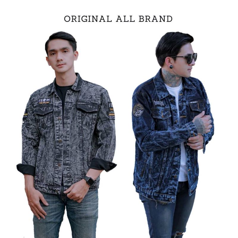 Jaket Pria Jeans Denim Bordir Distro ORIGINAL ALL BRANDED