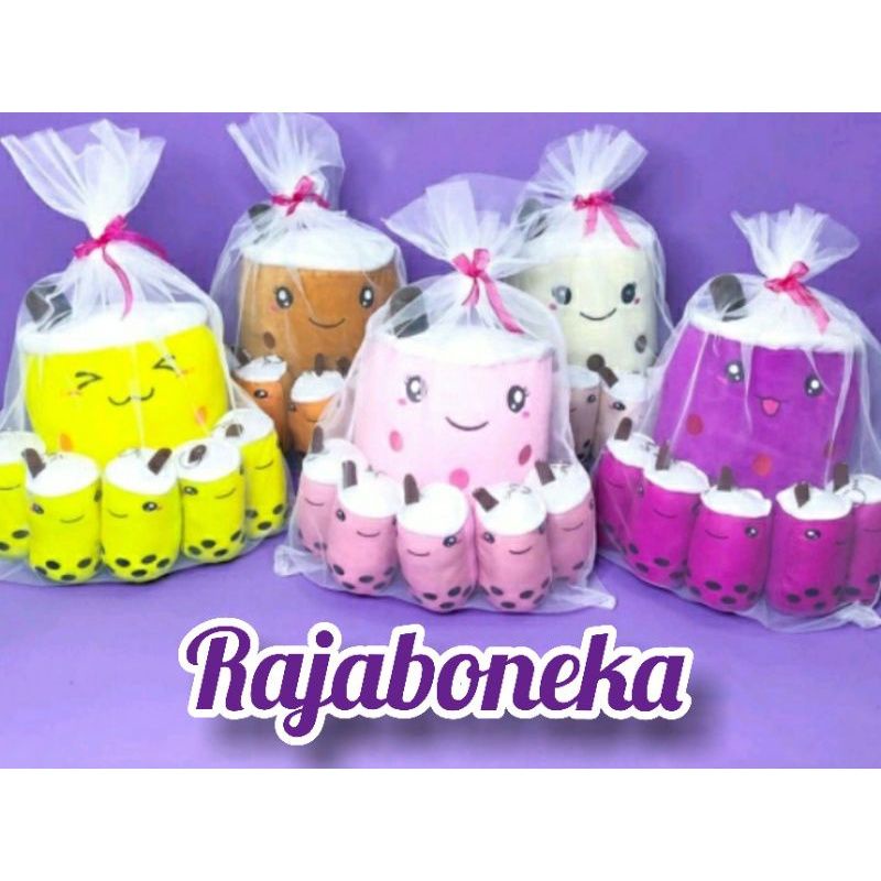 boneka boba milk tea beranak 1 induk 5 anak