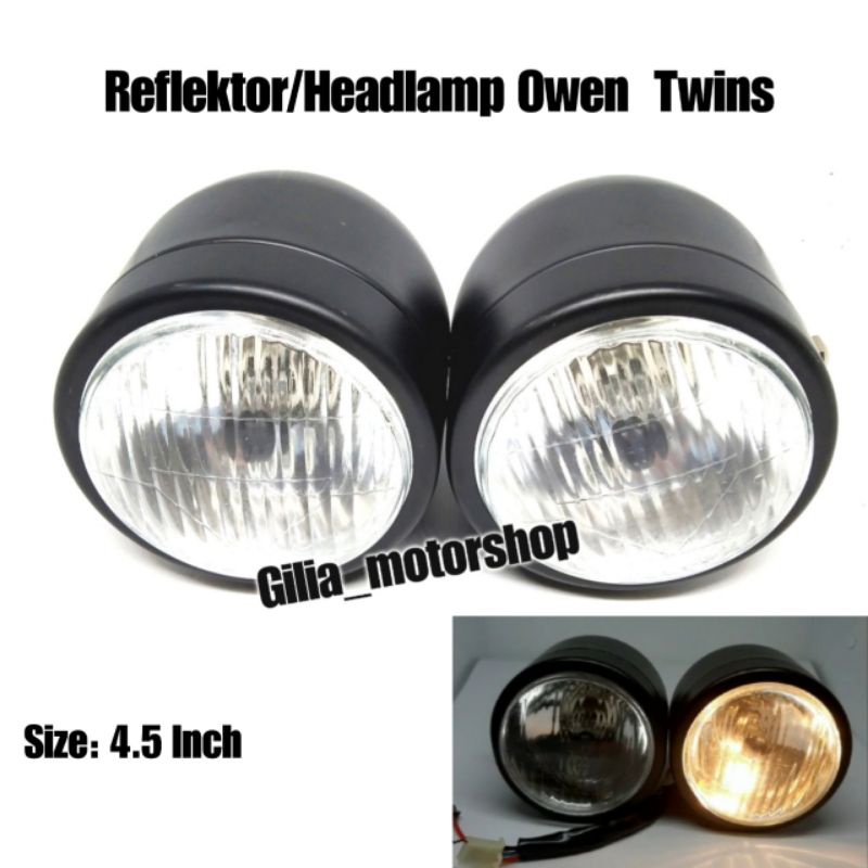 Reflektor reflector Lampu Depan Double 4.5 Inch Model Harley bohlam H4 Batok headlamp owen Caferacer Lampu Depan Vixion,cb