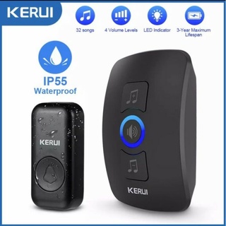 KERUI Wireless Doorbell Waterproof Door Bell Pintu rumah kantor Sensor - Hitam