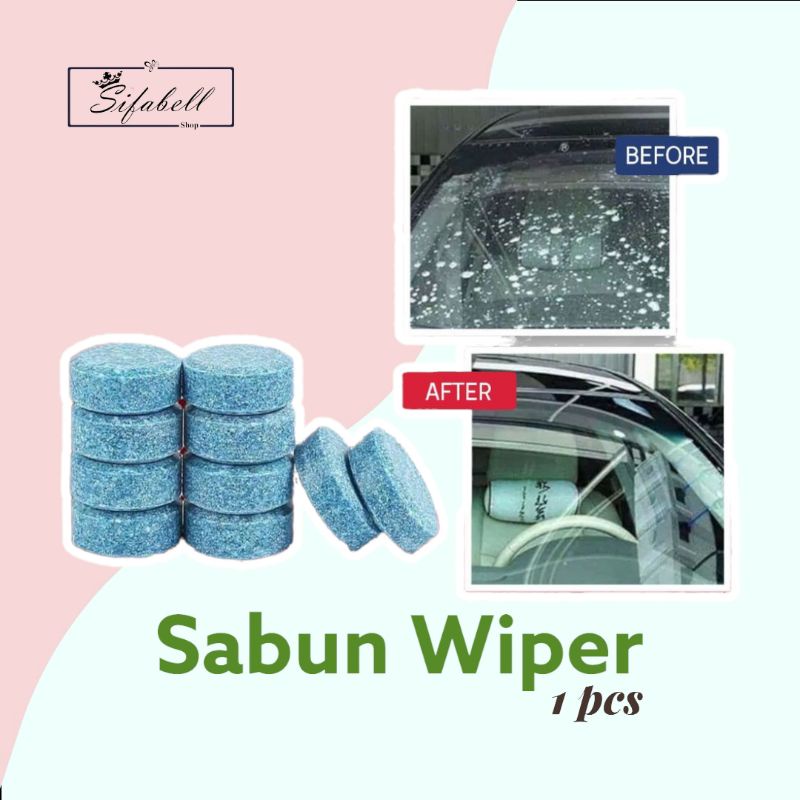 Sabun Wiper Tablet Pembersih Kaca Mobil Glass Cleaner Blue Obat Anti Jamur Soap