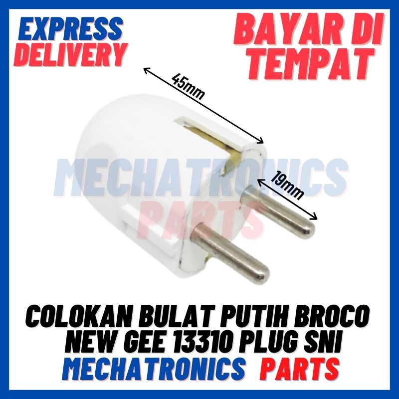 [FTG-9006] COLOKAN BULAT PUTIH BROCO STEKER ARDE PUTIH NEW GEE 13310 PLUG SNI