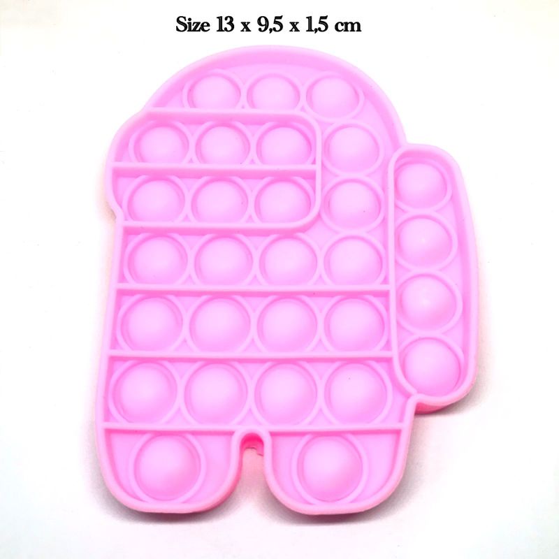 MAINAN POP IT RAINBOW Fidget push Pop itsFidget  toy Push bubble-Amoung US pink