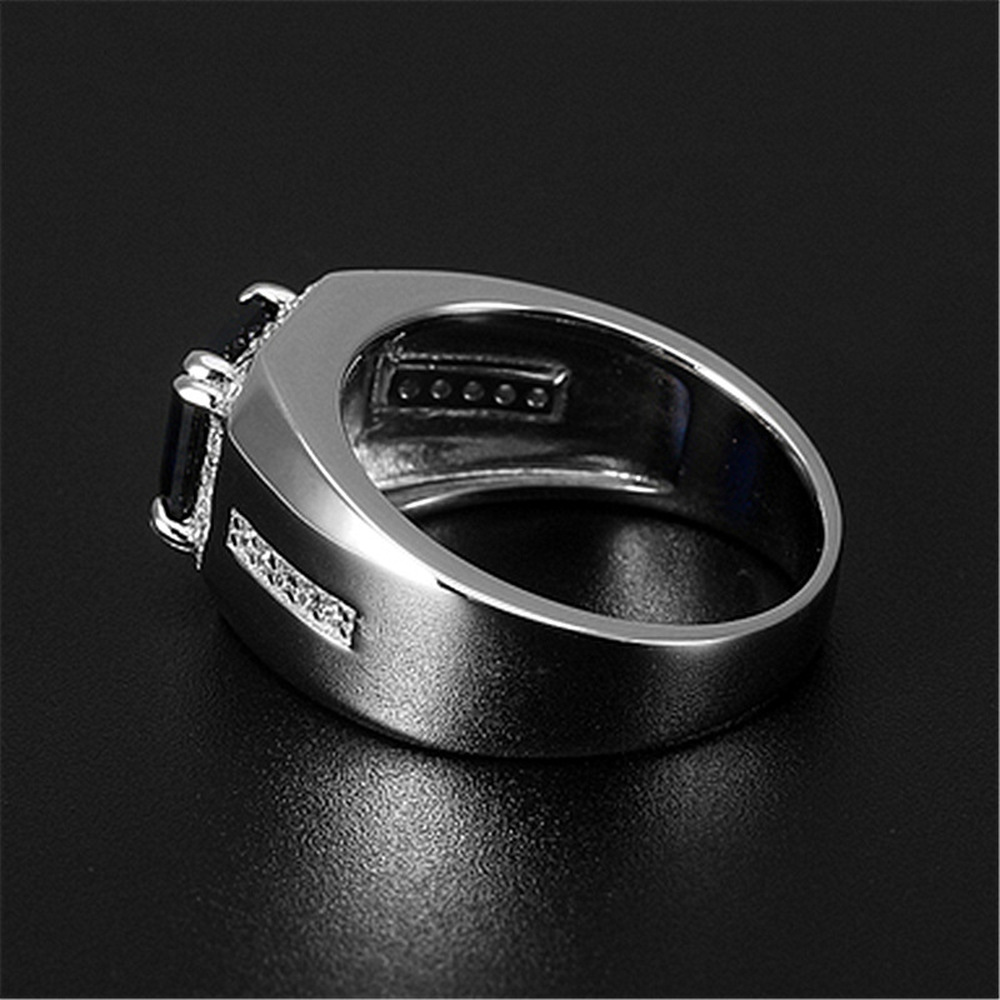 Cincin Berlian Zamrud Platinum Safir Perak Fashion Pria Wanita Kristal Rings