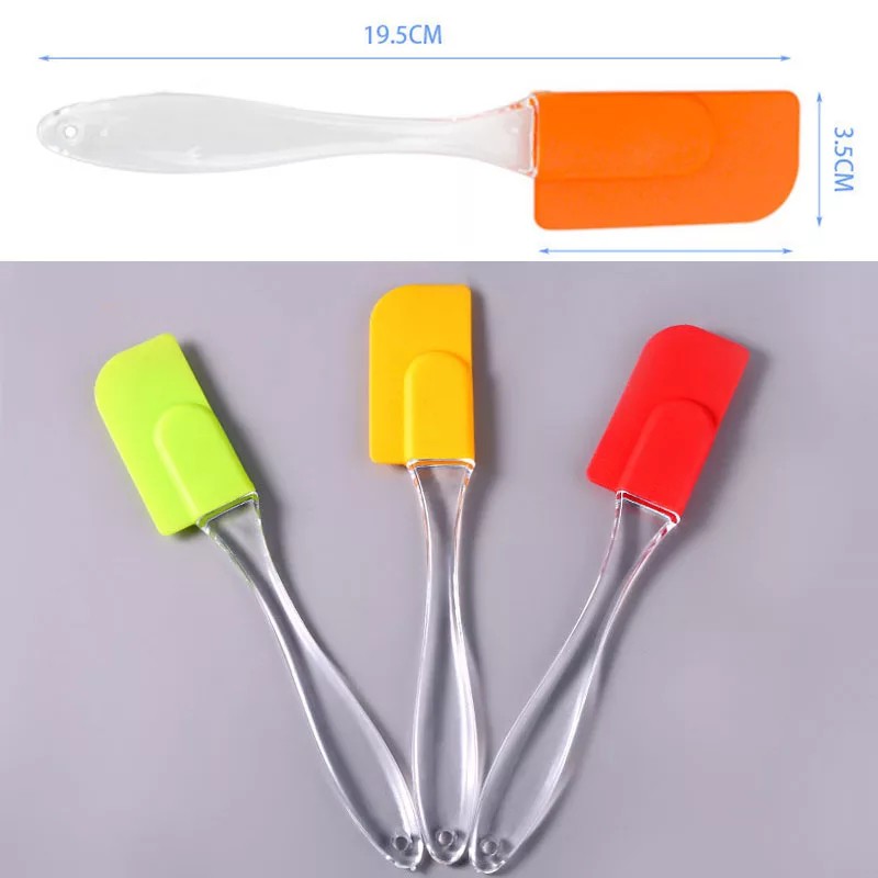 Spatula Poles Silikon Anti Panas Food Grade - Spatula Gagang Bening