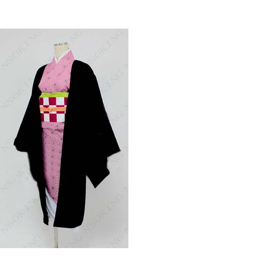 FULLSET COSTUME WIG NEZUKO KIMETSU NO YAIBA KIMETSU NO YAIBA YUKATA KIMONO COSPLAY