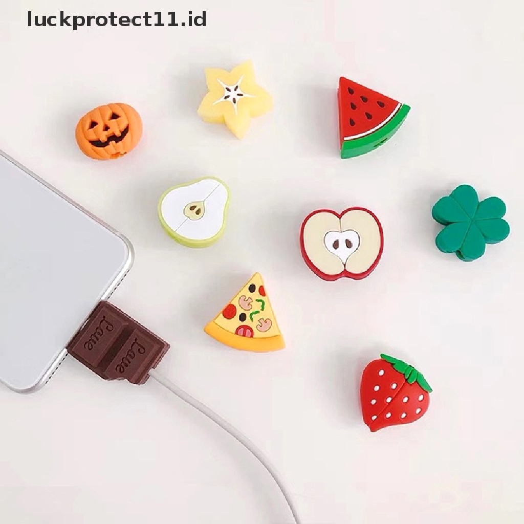 &lt; Luckprotect11. &lt; LuckproteksiId &gt; Cover Pelindung Kabel Charger Usb Bentuk Buah Lucu