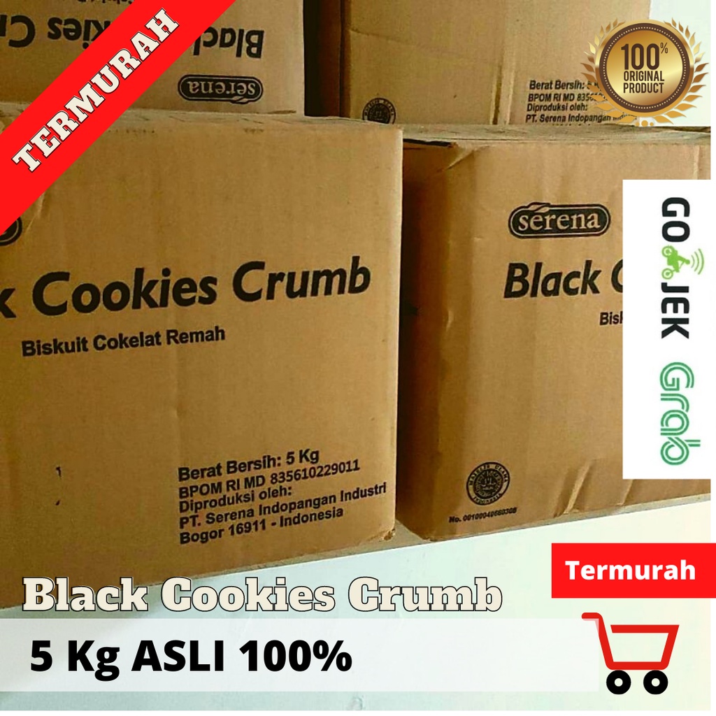 Black Cookies Crumb / Biskuit Cokelat Remah Serena 5 KG Ori 100%