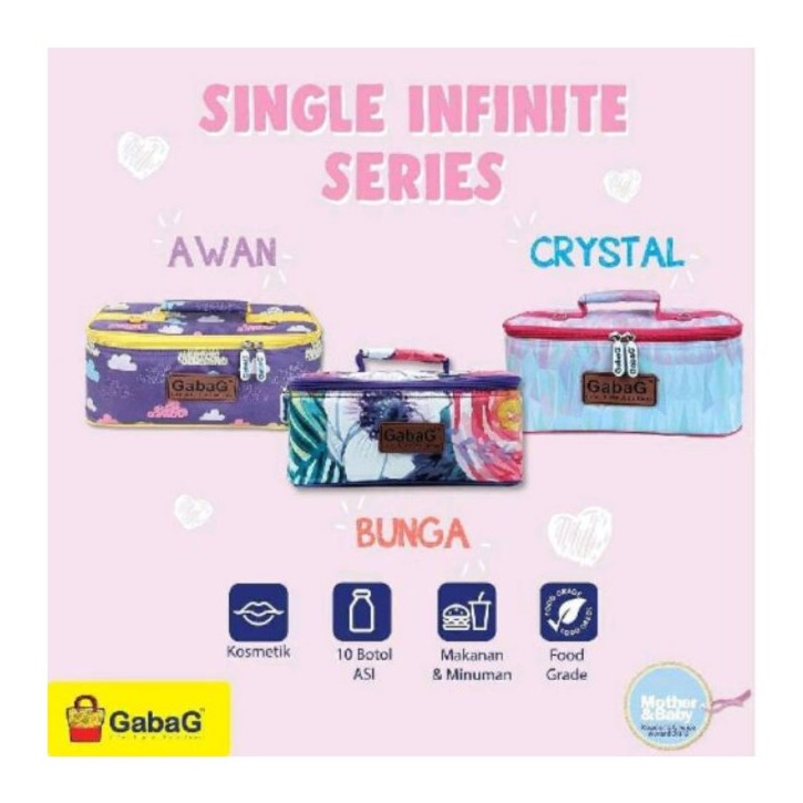 mygabag - Gabag Hummingbird - Rain Lily - Awan - Bunga - Crystal Cooler Bag Single Infinite Series  / Tas Asi + Free 1 ice gel