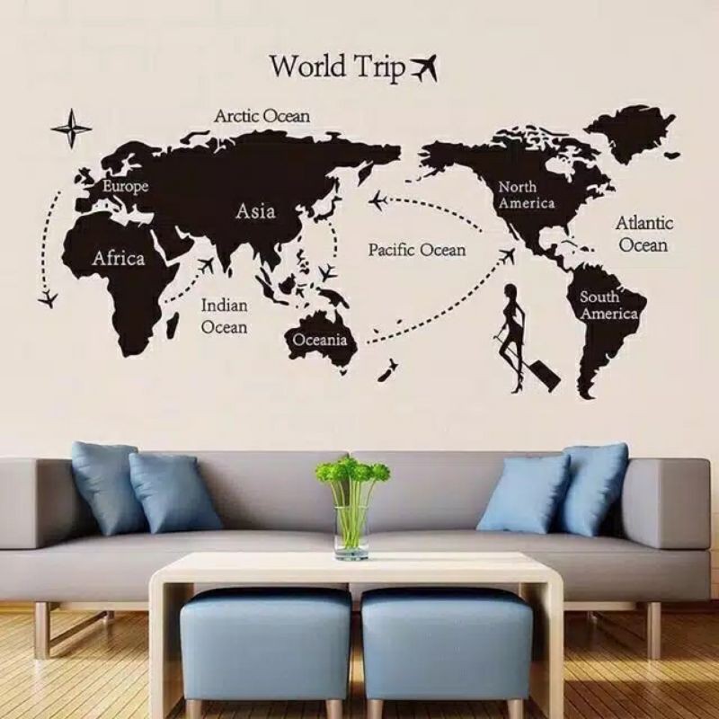 Wallsticker / Wall Sticker (60x90) World Trip wallpaper good