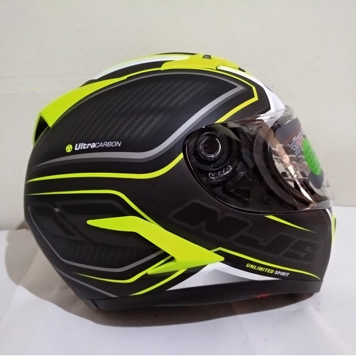 OFC HELM NJS SHADOW ULTRA CARBON GUN METAL YELLOW DOFF