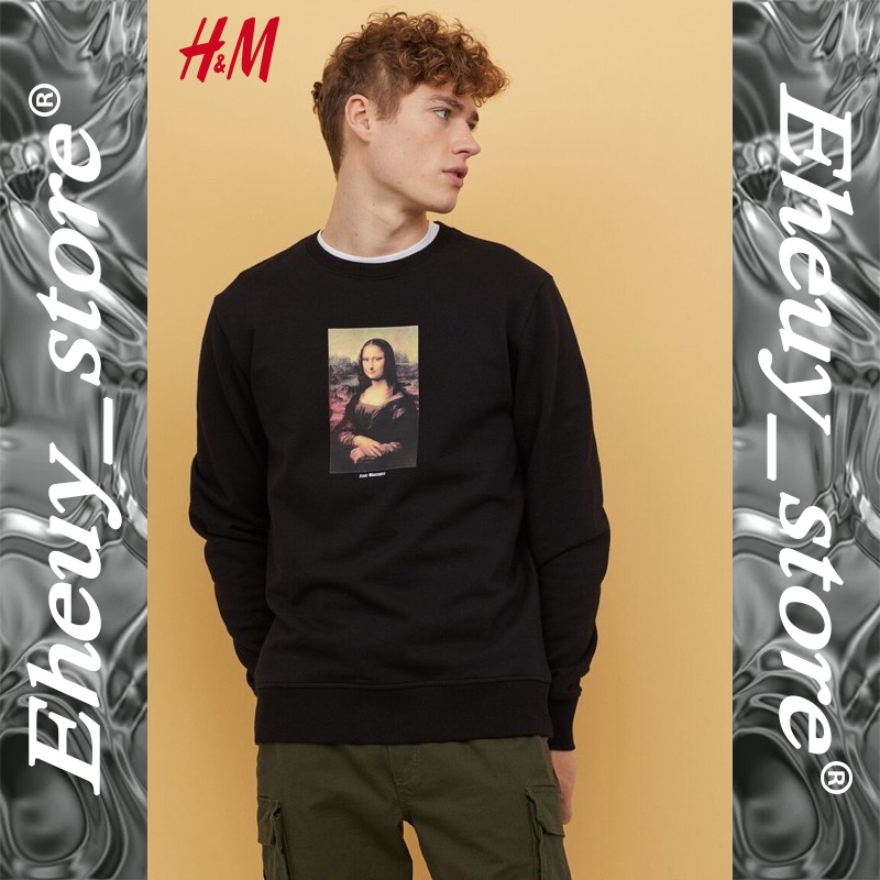 CREWNECK H&amp;M Monalisa Raise Your Game Los Angeles park of lao Crewneck hitam h&amp;m sweater h&amp;m ori