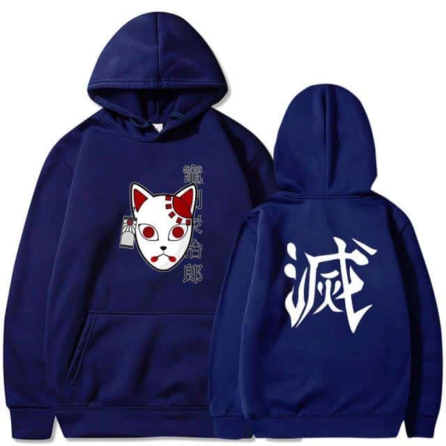 Sweater Anime DEMON SLAYER Oblong / Hoodie TANJIRO MASK Jumper Pria Wanita Size S M L XL XXL XXXL