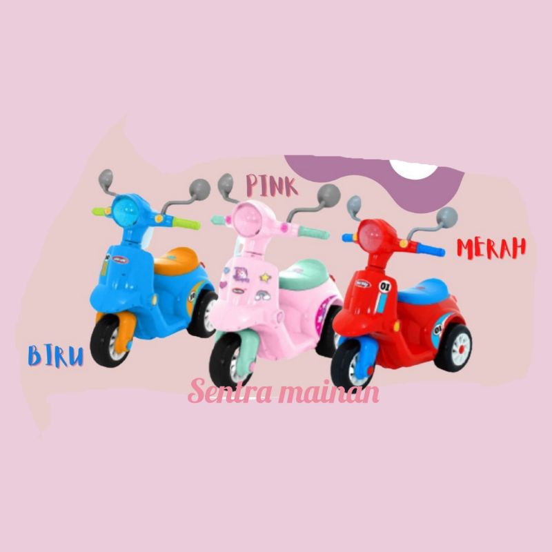 SHP MB_ Vespa anak_vespa music_motor anak_vespa murah bahan tebal_mainan motor dorong anak