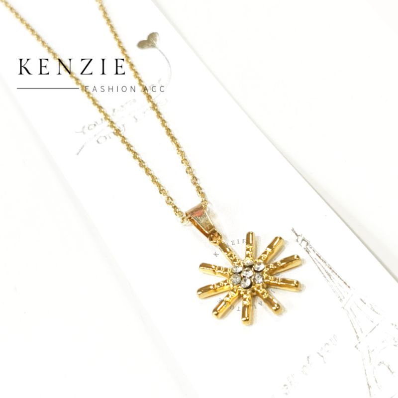 Kalung Fashion Chain x Necklace Gold Kalung Titanium Dengan Liontin