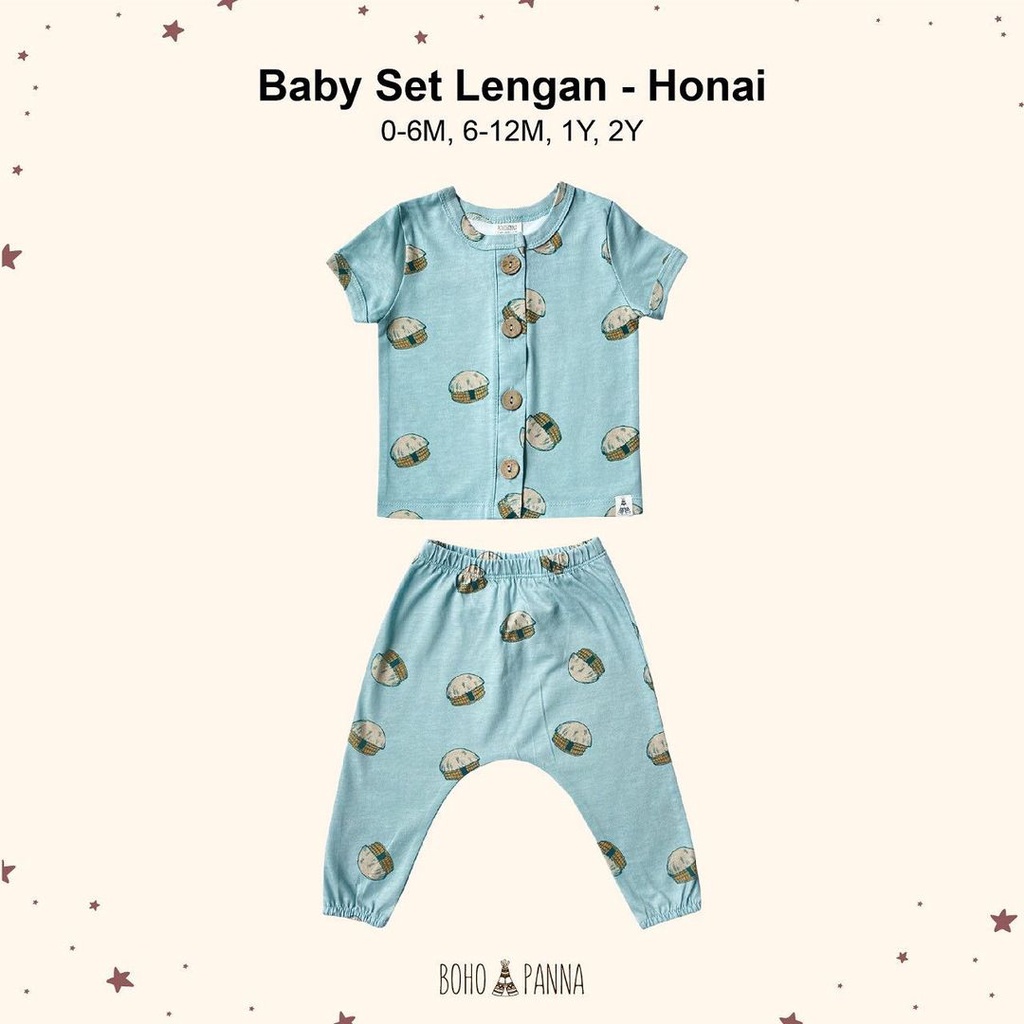 BOHOPANNA BABY SET LENGAN PRINT / SETELAN BAYI