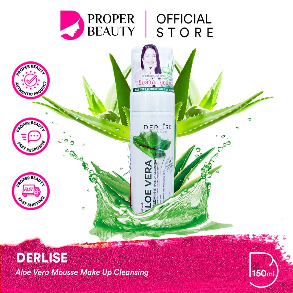 DERLISE Aloe Vera Mousse Make Up Cleansing Thailand / Pembersih Wajah / Brightening / Soft Touch