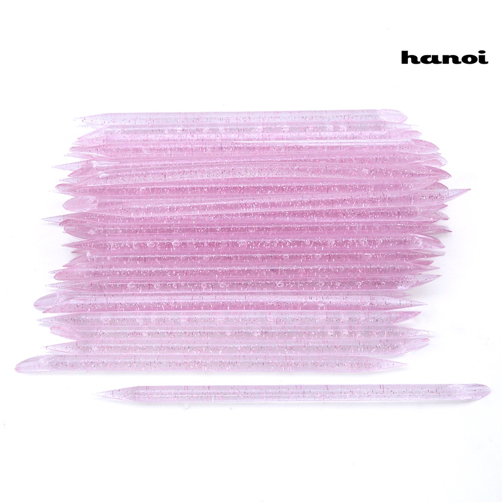 HQTM_100Pcs/Bag Point Drill Stick Reusable Safe PS Oblique Head Nail Faux Crystal Stick for Nail