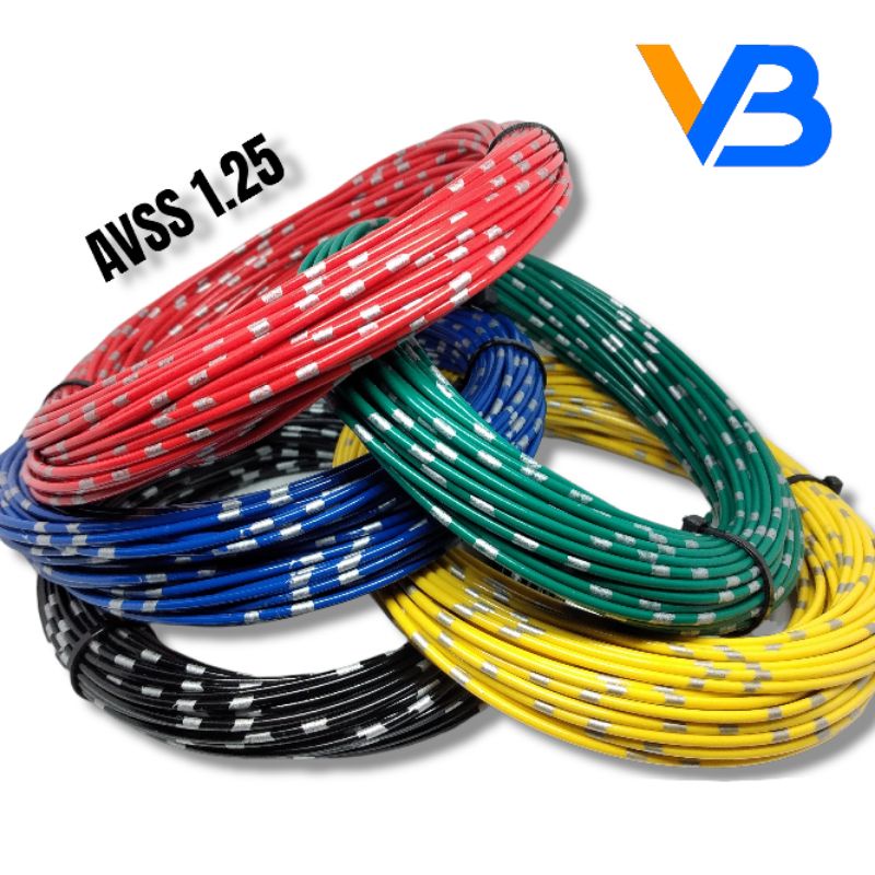 (1 Meter) Kabel Bintik Avss 1.25 Kabel Bintik Meteran Kabel Motor Meteran Kabel Tembaga Kabel Serabu