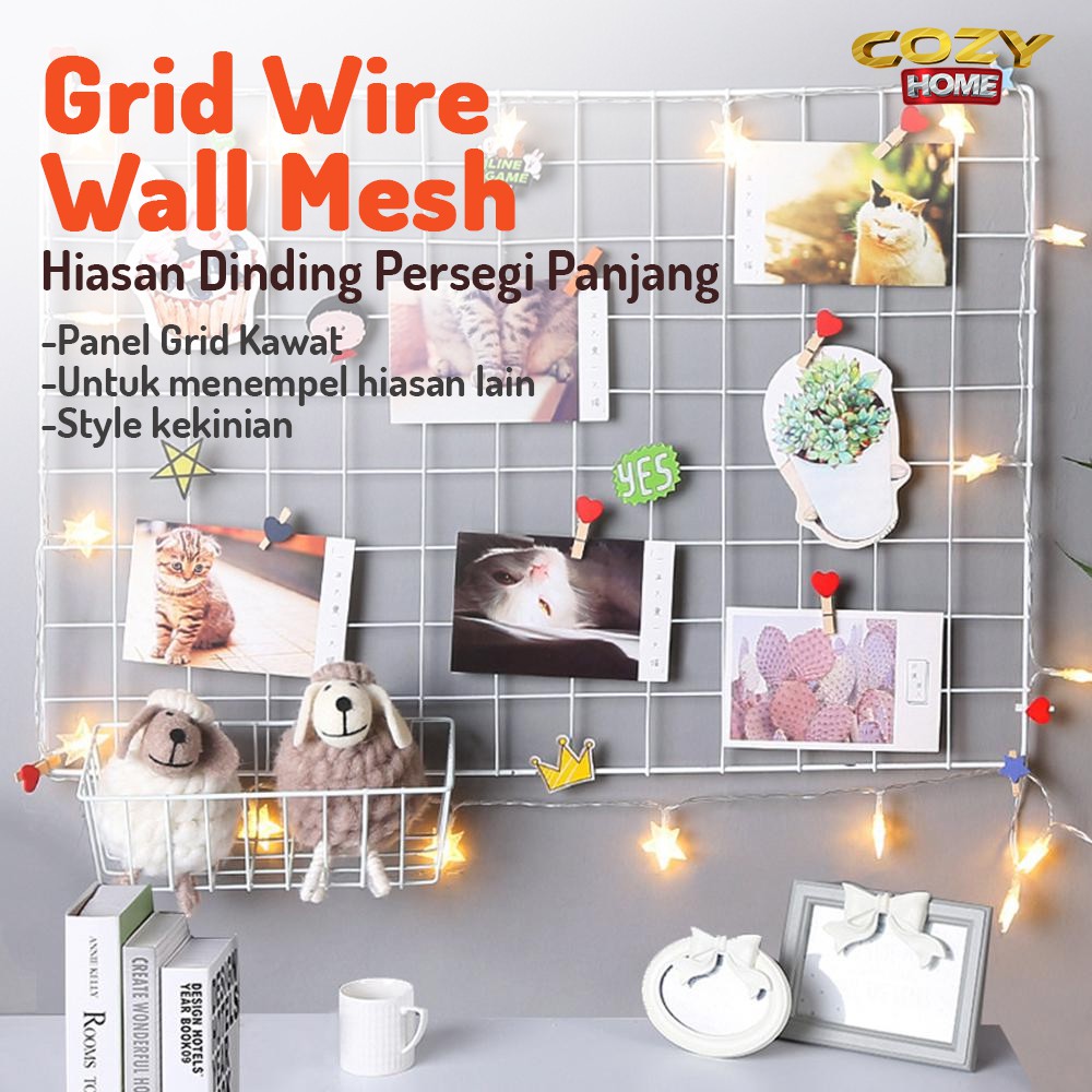 Hijang Hiasan Dinding Wire Grid Wall 35x52 cm Pajangan Kamar Room Decor Aesthetic