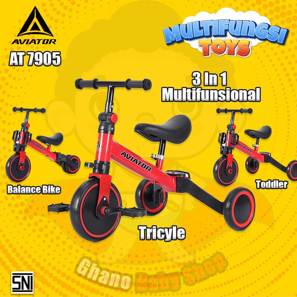 MAINAN ANAK SEPEDA RODA TIGA BALANCE BIKE 3 in 1 AT 510/7905/ TRICYCLE UNITY