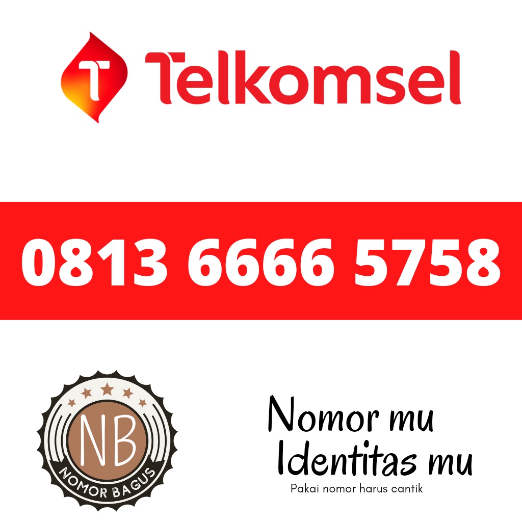 Kartu perdana telkomsel simpati nomor cantik 0813 6666 5758 maju mapan