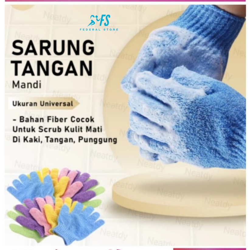 Sarung Tangan Mandi Scrubber Exfoliating Tubuh Handuk Waslap Scrub