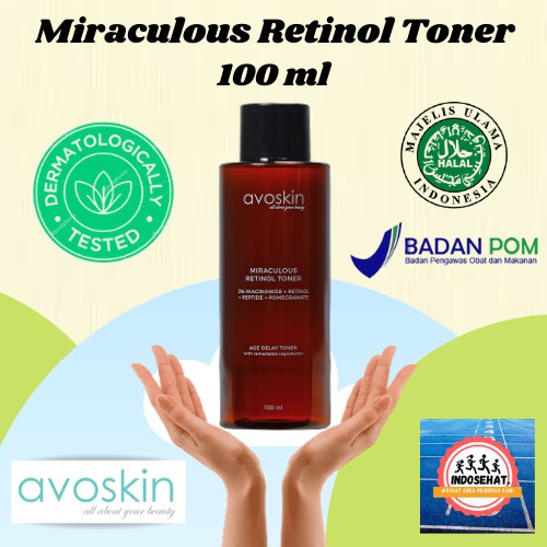 AVOSKIN Miraculous Retinol Toner - Toner Pemutih Pencerah Perawatan Kulit Wajah Anti Aging