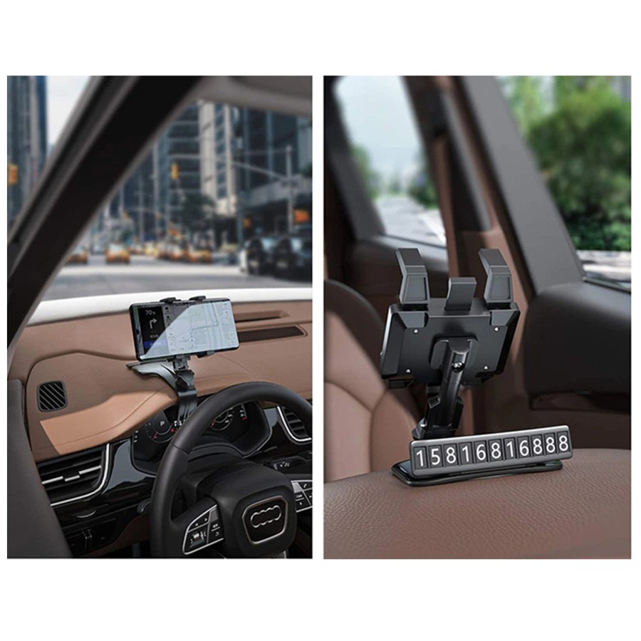 Car Holder Parking Number Card Universal Phone Mount Mobil Multifungsi