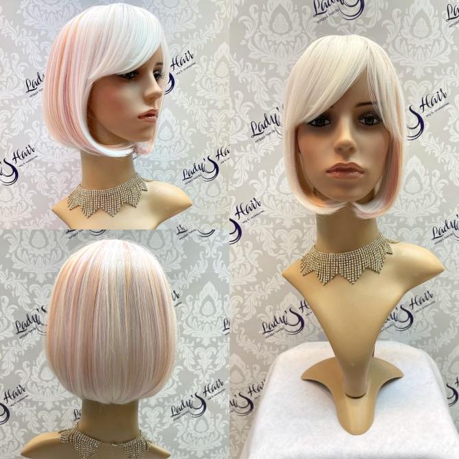 wig wanita pendek bop rambut palsu model highlight