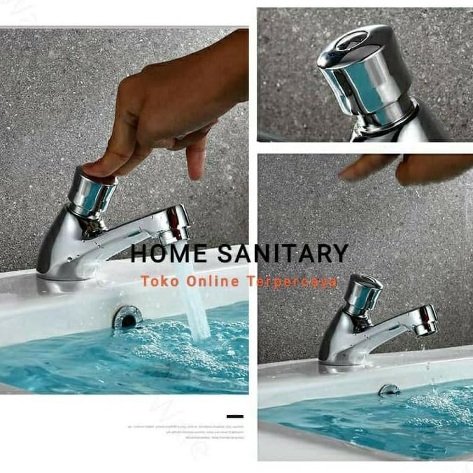 Kran Wastafel Tekan Kuningan/Push Kran Wastafel Cuci Tangan Model Toto *