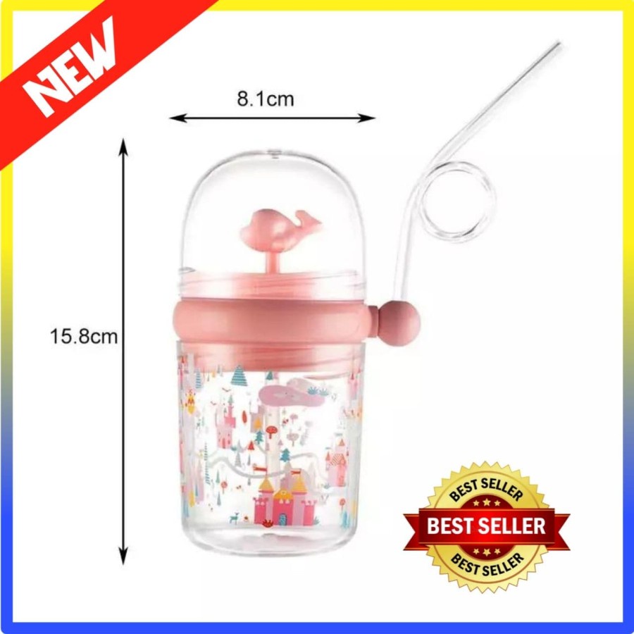 BELLA - BOTOL MINUM ANAK AIR MANCUR SEDOTAN KARAKTER PAUS 260ml BPA FREE