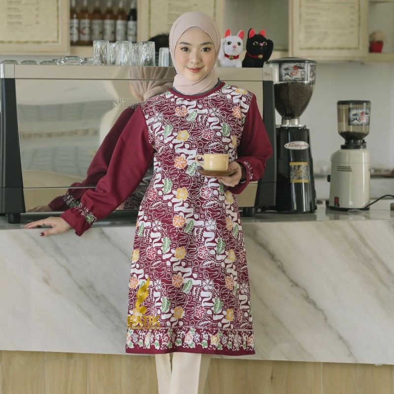 Tunik WanitaTerbaru Batik Prabuseno Kwalitas Premium Bahan Katun Printing Lapis Puring Trikot Motif 